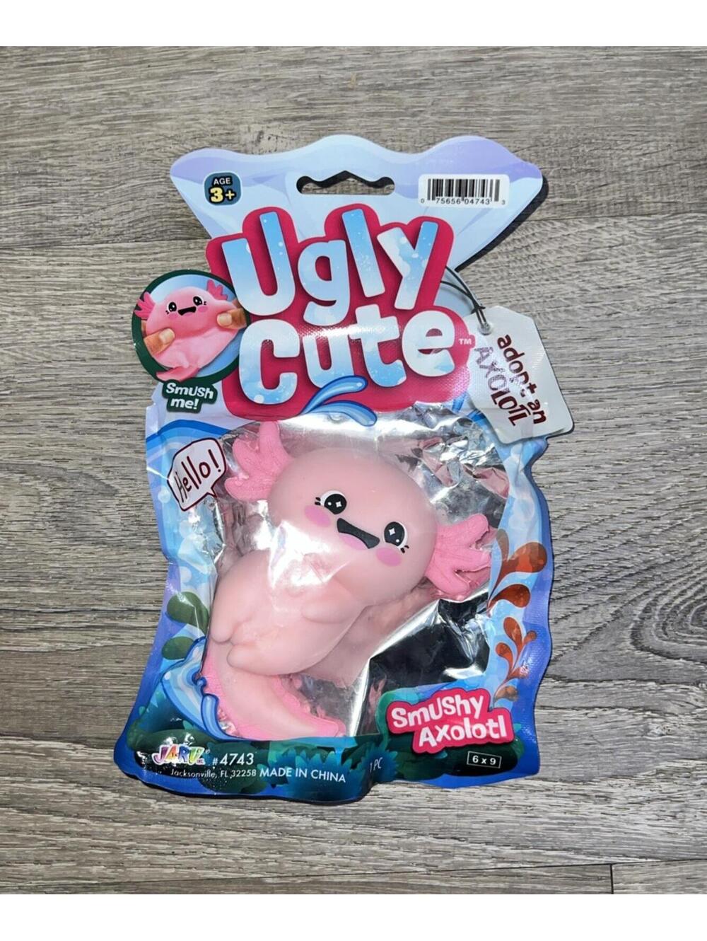 Smush Me Ugly Cute Adopt an Axolotl Tactile Squeeze Toy Pink